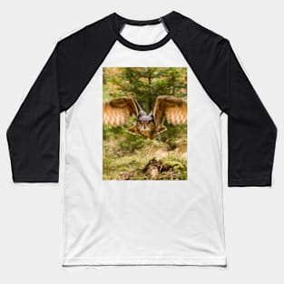 Eagle Owl in woodland Baseball T-Shirt